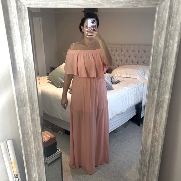 Show Me Your MuMu Hacienda dress in soft pink/coral - Picture 4 of 7
